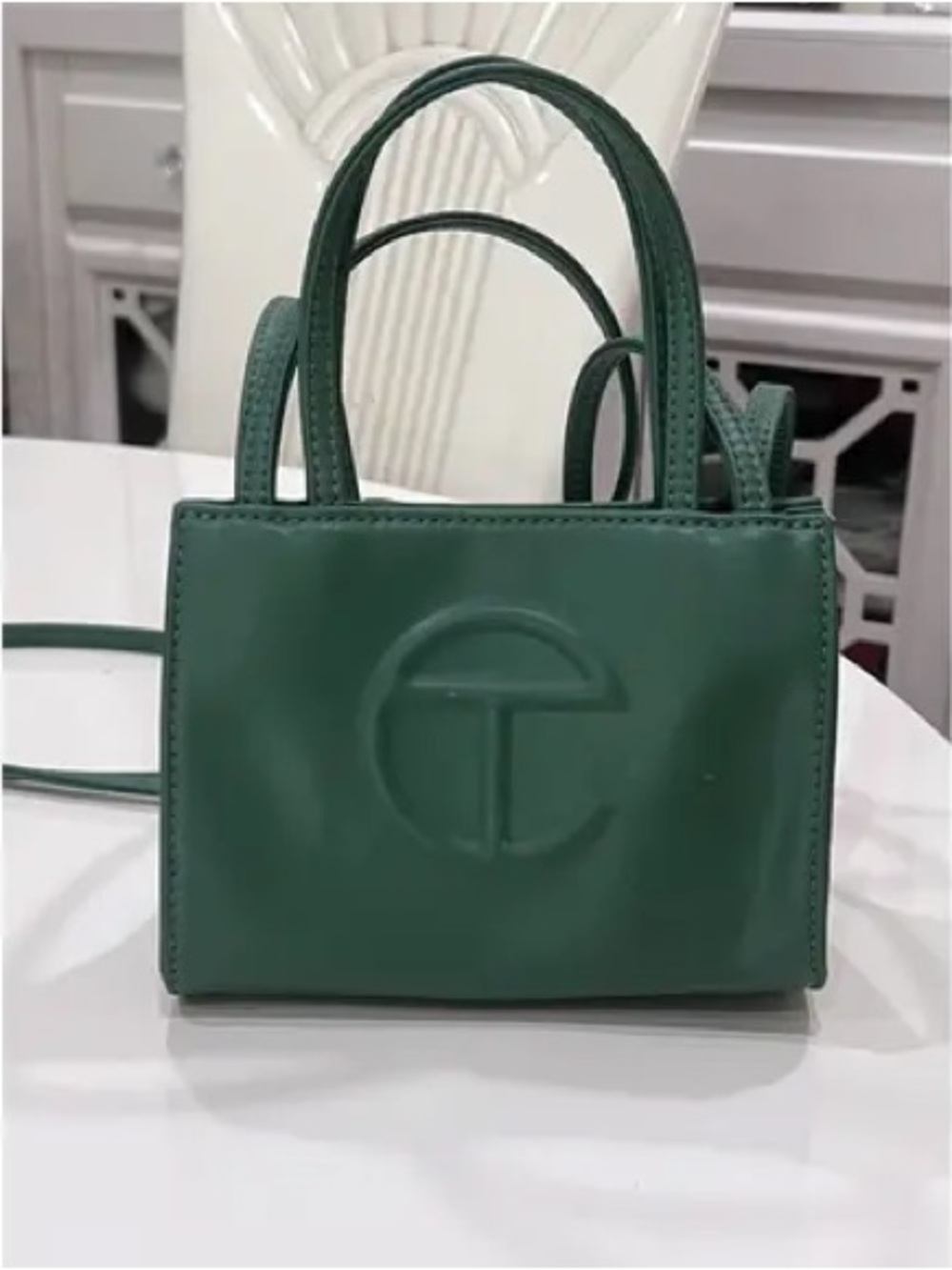Telfar Green Small Shopping Bag vegan leather Tote